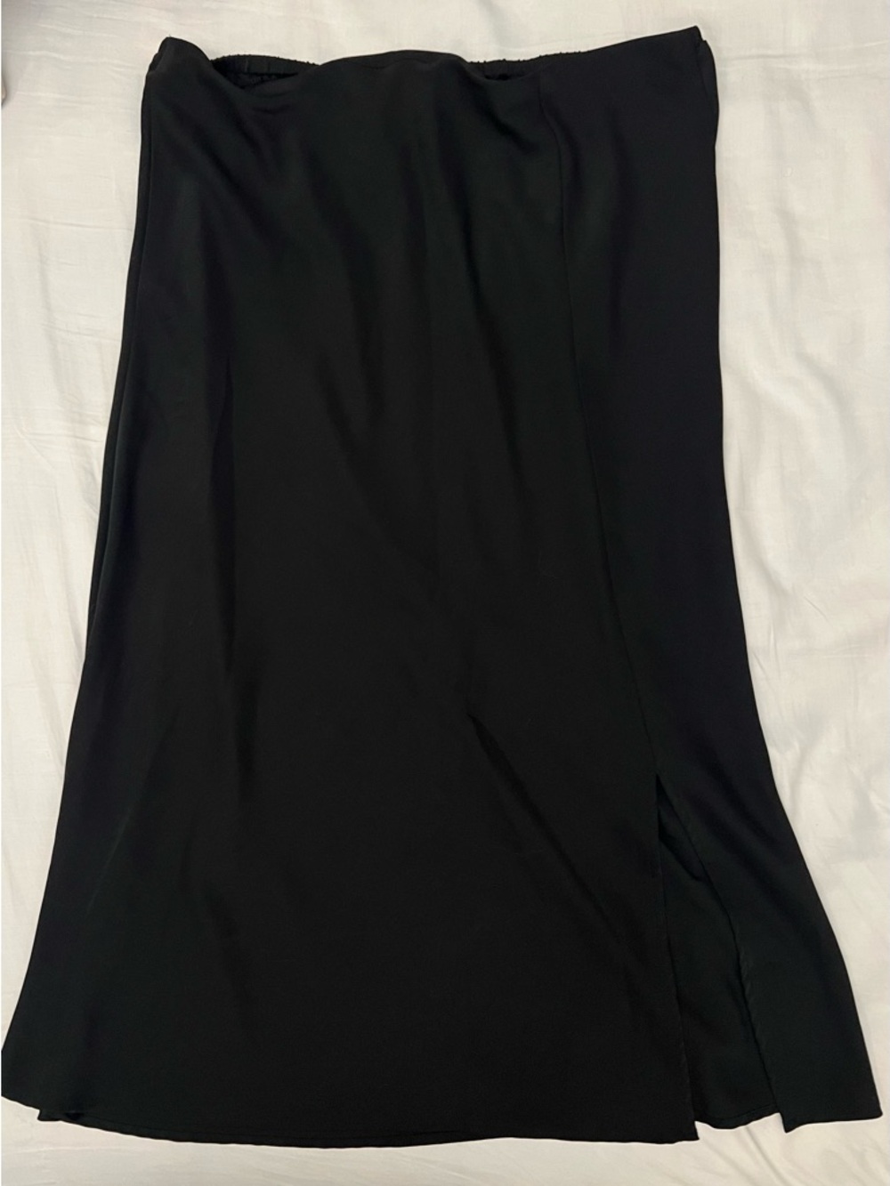 Time and Tru Black Midi Skirt with Side Slit